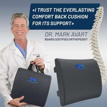 Everlasting Comfort Lumbar Support Pillow - Memory Foam Back Cushion for Chair, Car, Couch - Promote...