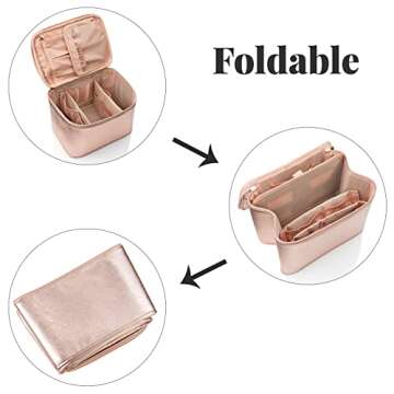 OCHEAL Makeup Bag, Large Travel Makeup Bag Cosmetic Bags for Women Traveling Washable Make Up Bag Organizer Case -Large Rose Gold