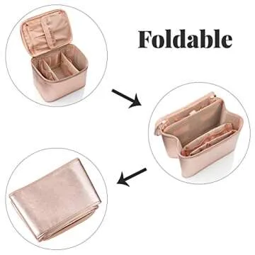 OCHEAL Makeup Bag, Large Travel Makeup Bag Cosmetic Bags for Women Traveling Washable Make Up Bag Organizer Case -Large Rose Gold