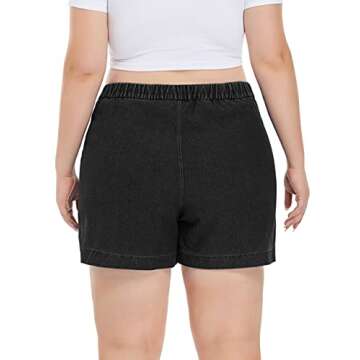 Plus Size Stretch Denim Shorts for Summer by ZERDOCEAN