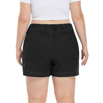 Plus Size Stretch Denim Shorts for Summer by ZERDOCEAN