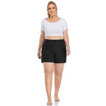 Plus Size Stretch Denim Shorts for Summer by ZERDOCEAN