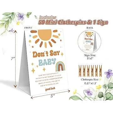Don't Say Baby Clothespin Game for Baby Showers and Gender Reveal Parties