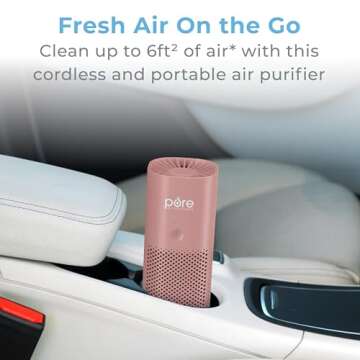 Pure Enrichment PureZone Mini Portable Air Purifier - Cordless True HEPA Filter Cleans Air & Elimina...