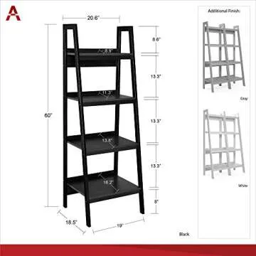 Ameriwood Home Lawrence Ladder Bookcase - Modern Design
