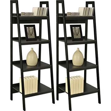 Ameriwood Home Lawrence Ladder Bookcase - Modern Design