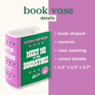 ban.do Colorful Book Shaped Vase for Home Decor