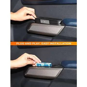Savadicar Door Handle Storage Box, Interior Door Side ABS Pockets Organizer for 2021 2022 2023 Ford Bronco 4 Door, Expansion Accessories, Black, 4 PCs