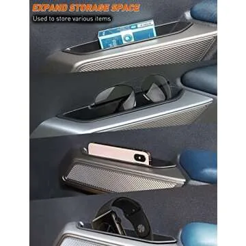 Savadicar Door Handle Storage Box, Interior Door Side ABS Pockets Organizer for 2021 2022 2023 Ford Bronco 4 Door, Expansion Accessories, Black, 4 PCs