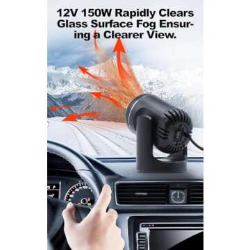 BEVECK Car Heater, Portable 12v 150 W Car Heater and Defroster, Car Heater That Plugs Into Cigarette...