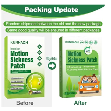KUNHAOH Motion Sickness Patches for Effective Travel Relief