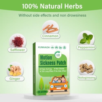KUNHAOH Motion Sickness Patches for Effective Travel Relief