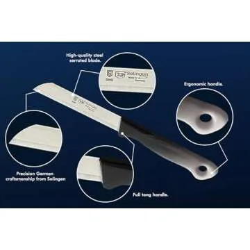 SMI 6 Pcs Paring Knife Set Serrated Solingen Germany Vegetable Knife Fruit Kitchen Knife Flexible Multi Color