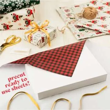 Convenient and Elegant Christmas Wrapping Paper Sheets