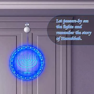 Hiboom Blue Chanukah Window Lights for Hanukkah Decor