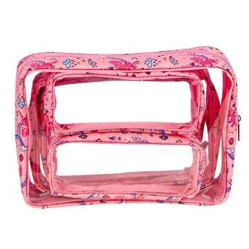 Remobia Hicol TSA Approved 5-Piece Diaper Bag Organizer Pouch Set Clear Waterproof TPU Kids Toiletry Storage Set Travel Packing Clutch Cube Bags for Baby Nursing (Fairy)