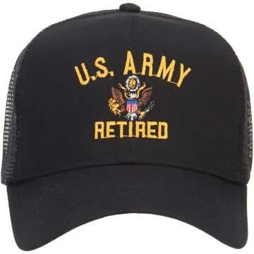 US Army Retired Embroidered Mesh Cap - Stylish Design