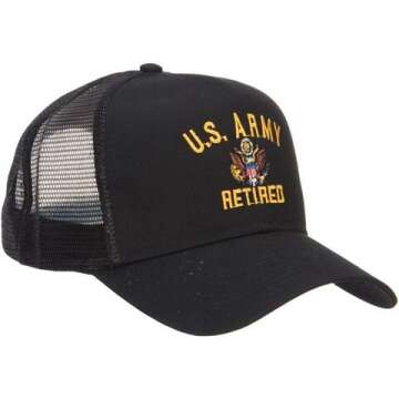 US Army Retired Embroidered Mesh Cap - Stylish Design