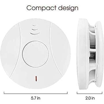 3 Pack Photoelectric Smoke and Carbon Monoxide Detector, Smoke Alarm Sealed-in 10 Year Lithium Battery-Operated (White)