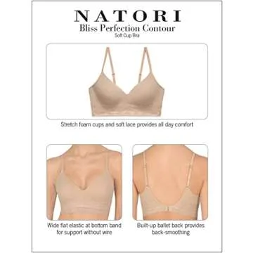 Natori Women's Bliss Perfection Contour Soft Cup Bra, Rose Beige, 36DD