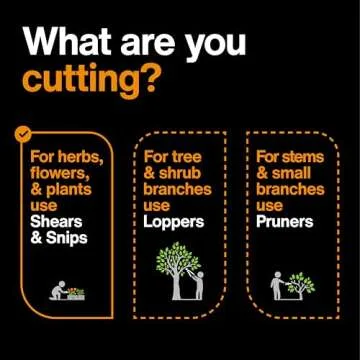 Fiskars Curved Micro-Tip Pruning Snips - 6" Garden Shears with Sheath and SoftGrip Handle - Yard and Garden Tools - Orange/Black