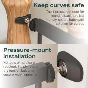 Cumbor 2 Pack 29.7-51.5" Baby Gate Extra Wide, Easy Walk Thru Dog Gate for The House, Auto Close Safety Pet Gates for Stairs, Doorways, Child Gate with Door,Black, Mom's Choice Awards Winner