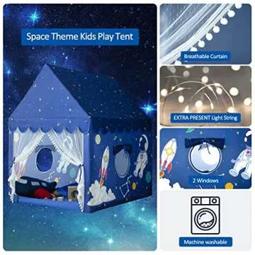 Kids Play Tent Rocket Space Indoor Playhouse for Fun