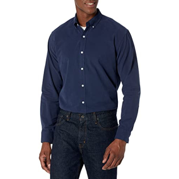 Amazon Essentials Men's Regular-Fit Long Sleeve Oxford Shirt - Navy - X-Large