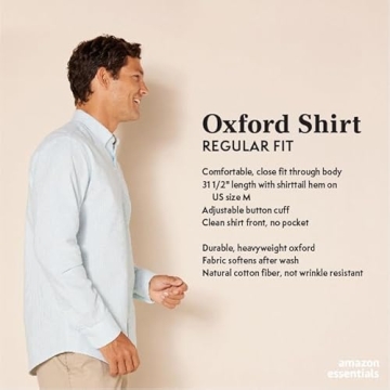Men's Regular-Fit Long Sleeve Oxford Shirt in Navy