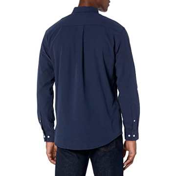 Men's Regular-Fit Long Sleeve Oxford Shirt in Navy