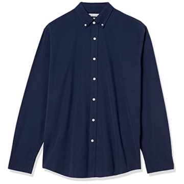 Men's Regular-Fit Long Sleeve Oxford Shirt in Navy