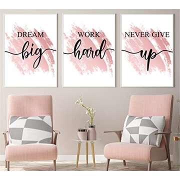 Motivational Canvas Art Set - Boss Lady Quotes - 3 Pieces