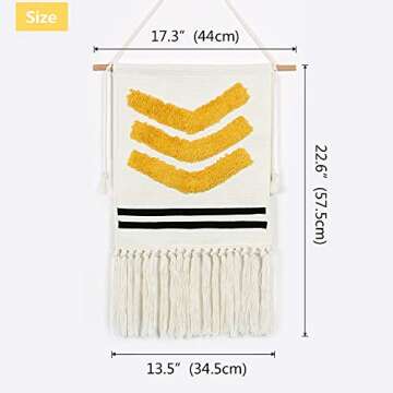 Alynsehom Boho Macrame Wall Hanging Tapestry for Chic Decor