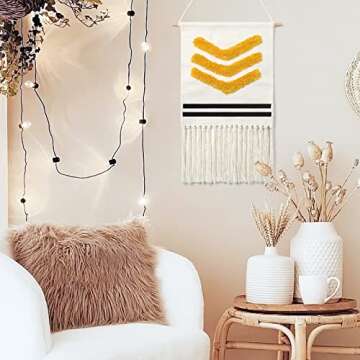 Alynsehom Boho Macrame Wall Hanging Tapestry for Chic Decor