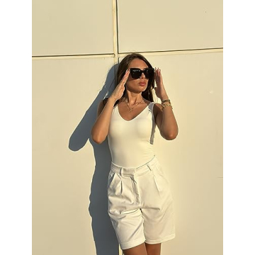 SUUKSESS Women's V Neck Backless Bodysuit - Perfect for Any Occasion