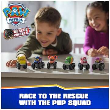 Paw Patrol: Rescue Wheels, 6-Piece Pup Squad Racers, Toy Cars Gift Set, Kids Toys for Boys & Girls A...