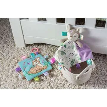 Taggies Soothing Sensory Stuffed Animal Security Blanket, Flora Fawn, 13 x 13-Inches