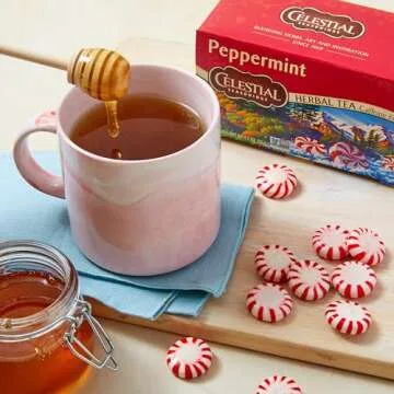 Celestial Seasonings Peppermint Herbal Tea, Caffeine Free, 20 Tea Bags Box (Pack of 6)
