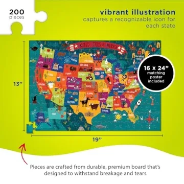 Crocodile Creek USA 200-Piece Puzzle for All Ages