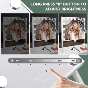 Hollywood Vanity Mirror with 3 Color Modes & Lights