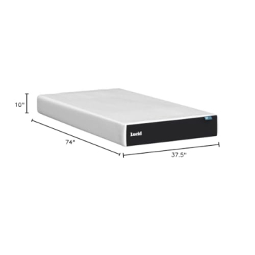 LUCID Twin Size Memory Foam Mattress for Exceptional Sleep