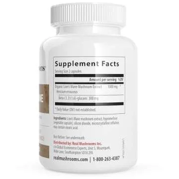 Lions Mane Mushroom Cognition Capsules (120 Capsules) Lions Mane Mushroom Powder Extract Capsules | Brain Supplement, Brain Vitamins, Focus Supplement