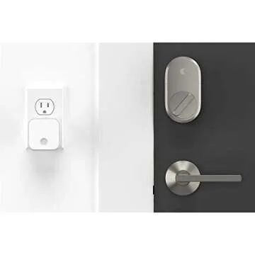 August Home Smart Lock + Connect Wi-Fi Bridge, Satin Nickel, Works with Alexa, Keyless Home Entry from Anywhere