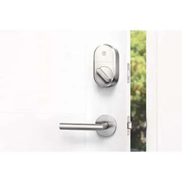 August Home Smart Lock + Connect Wi-Fi Bridge, Satin Nickel, Works with Alexa, Keyless Home Entry from Anywhere