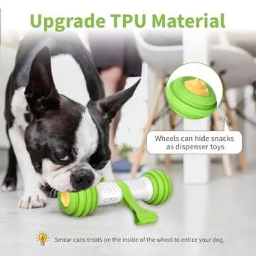 PETGEEK Interactive Dog Toys, Motion Activated Electronic Dog Toy Interactive Dog Bone Toys for Medium Large Dogs, USB Rechargeable Automatic Dog Toy for Boredom and Stimulating (Green)