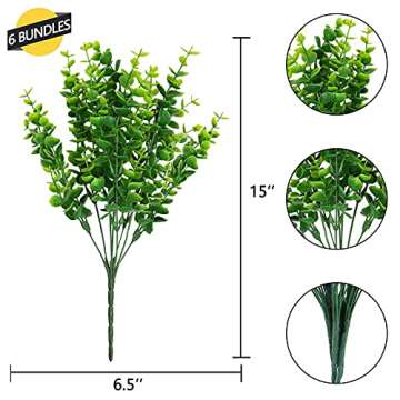 GREENRAIN Artificial Flowers Outdoor Fake Flowers for Decoration UV Resistant No Fade Faux Plastic P...