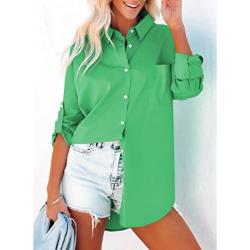 Stylish Dokotoo Cotton Button Down Shirt for Women