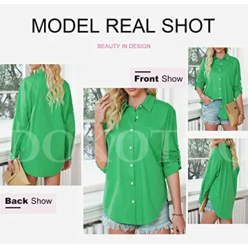 Stylish Dokotoo Cotton Button Down Shirt for Women