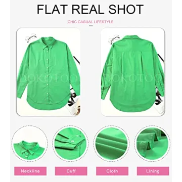 Stylish Dokotoo Cotton Button Down Shirt for Women