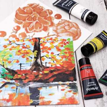 Artecho Professional Acrylic Paint Set with 24 Vibrant Colors